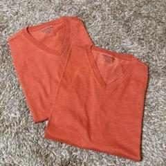 ☆Amazon Essentials 2枚組 Tシャツ M オレンジ Vネック
