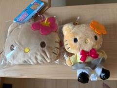 日焼けハローキティ　マスコットホルダーカラビナ付きぬいぐるみファスナーマスコット
