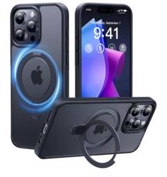 CASEKOO ブラック iPhone15Proケース マグネット機能付き