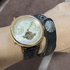 RRL レザー編み込みバングル　ブレスレット