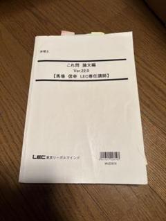 これ問 論文編 Ver.22.0 LEC馬場講師 これ問 論文編 Ver.22.0 LEC馬場講師 - メルカリ