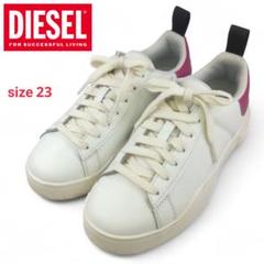 【DIESEL/ディーゼル】美品 レザー ローカット スニーカー 23