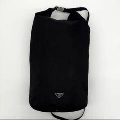 【市川隼基さん着用】PRADA ショルダーバッグ　三角ロゴ　ナイロン　ドラム型 市川隼基さん着用】PRADA ショルダーバッグ 三角ロゴ ナイロン