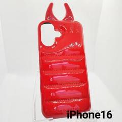 ★数量限定★iPhoneケース16 ダウンジャケット レッド デビル風ケース