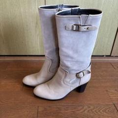 ☆REGAL ロングブーツ スエード レザー ベルト 23CM グレージュ