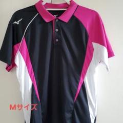 美品　ミズノmizuno　テニス ポロシャツ 　M 黒/ピンク