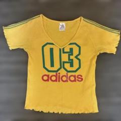 adidas イエロー Vネック Tシャツ 03 Mのサムネイル