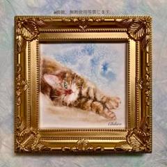 絵画 猫 水彩画 ミニ画 猫の絵 薔薇 アンティーク ヨーロピアン プレゼント m39174788187_1.jpg?1741428095