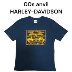 USA製00s anvil ハーレーダビットソンビッグプリントTシャツ　アンビル