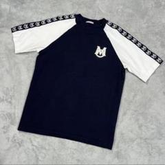 モンクレール 半袖Tシャツ ネイビー/ホワイト S