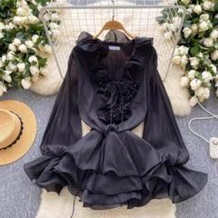 花柄　ワンピース　レディース　レース　ロング　パーティー　半袖　ドレス