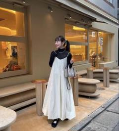 hinari バルーンシルエットワンピース アイボリー フリーサイズ