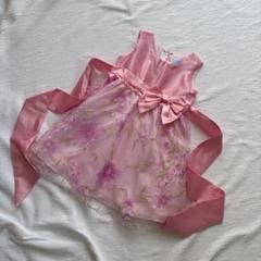 ピンク花柄ドレス（リボン付き）