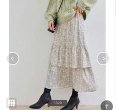 大人可愛い♡ロペピクニック 花柄ロングティアードスカート くすみカラー 清楚上品