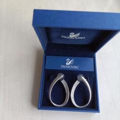 Swarovski シルバー フープピアス