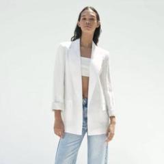 【ZARA】プリント柄カフスリネンブレザー2753/630/800 LINEN BLAZER WITH PRINTED CUFFS - Light beige | ZARA United
