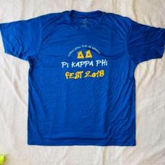 【古着】XL 大きめ　ゆったり　半袖　Tシャツ　2018 青Tシャツ　速乾