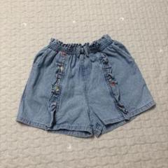 バースデイ　120 デニム　ショートパンツ　フタフタ　ママラク