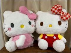 ハローキティ チュールエンジェル/ギンガムチェックリボンドール　特大　ぬいぐるみ キティ BIGぬいぐるみ 新品未使用 タグ付 ギンガムチェック