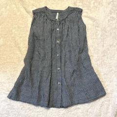 【denier】 デニール　リネン　チュニック　チェック　ネイビー