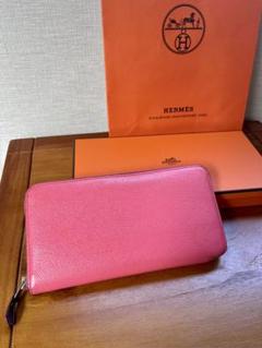 HERMES エルメス ピンク レザー 長財布 箱付きのサムネイル