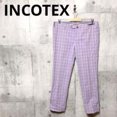 INCOTEX インコテックス メンズ 春夏向けチェックパンツ スラックス 52
