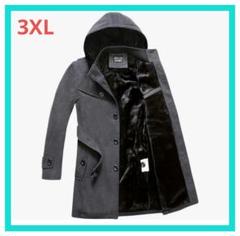 [CherryRed] 秋冬 メンズ ラシャコート 長め 裏起毛 3XL