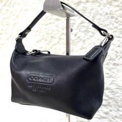 【美品】COACH アクセサリーポーチ ロゴ型押し レザー ミニバッグ y2k
