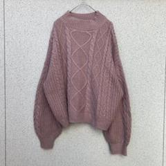 2283【OFALO】L♡ケーブルニット ハイネック セーター オーバーサイズ