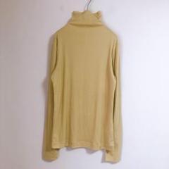 【UNIQLO】（M）ハイネック長袖カットソー/レイヤード/シンプル/重ね着