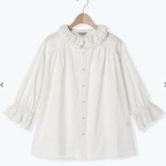サマンサモスモス　フリルカラー七分袖ブラウス　美品のサムネイル