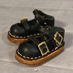 1/6ドール用　ダブルストラップシューズ　黒　靴　ブライス、リカちゃんにのサムネイル