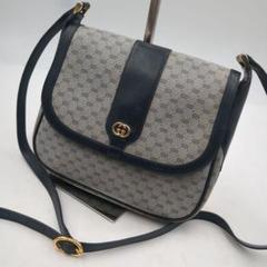 希少 OLD GUCCI マイクロ　GG ネイビー　金具 GUCCI 極 美品 グッチ オールドグッチ ヴィンテージ マイクロGG