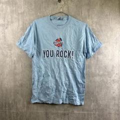 Fruit of the LoomメッセージTシャツ/アメリカンデザイン/ブルー