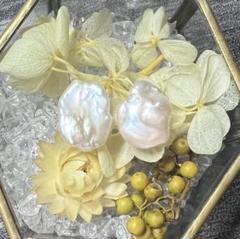 訳あり！　淡水パール　無穴　花びらケシ　ホワイト　2粒