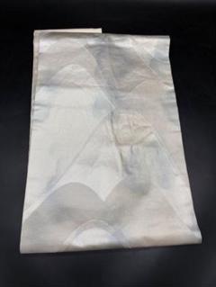 高級　正絹　洒落帯　名古屋帯　アンティーク　銀糸　青海波　211