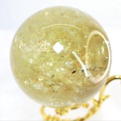 虹ちょっと有り/金運財運/11月の誕生石/シトリン/黄水晶/丸玉直径約7cm