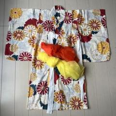 Nicoantique キッズ　浴衣　兵児帯　100cm 菊　ニコアンティークのサムネイル