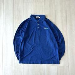 ”FILA” フィラ ロゴ刺繍 ラガーポロシャツ L相当