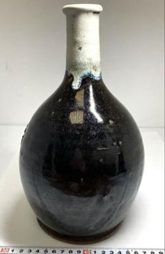 黒唐津　花入　共箱　高さ18㎝ 東な7-0125① 黒唐津花入共箱高さ18㎝ 東な7-0125①