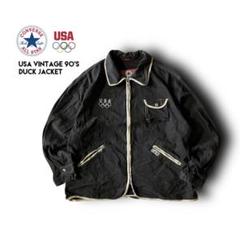US古着90's CONVERSEダックジャケットUSAオリンピックロゴフェード US古着90's CONVERSEダックジャケットUSAオリンピックロゴ