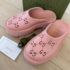 GUCCI クロシェニットコットン プラットフォームサンダル GUCCI New Marmont クロシェニットコットン プラットフォーム