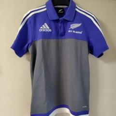 ALL BLACKS ラガーシャツ 紫 グレー サイズM