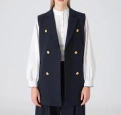 BLUE LABEL ブルーレーベル ウールライクソフトツイルジレ 38 金釦 BLUE LABEL ブルーレーベル ウールライクソフトツイルジレ 38 金