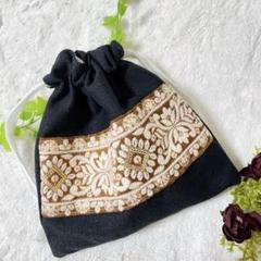 ★1点もの★ハンドメイド‪☆インド刺繍☆巾着袋【新品未使用】
