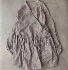美品】uhr 24SS カシュクール ストライプ柄 チュニック ドレス