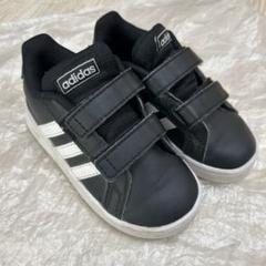 adidas 黒白 スニーカー ベルクロ