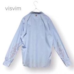 visvim ヴィズヴィム サックスブルーひじ刺し子コットンシャツ サイズ 1