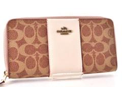 未使用 COACH コーチ シグネチャー 長財布 PVC レザー 革 ブラウン