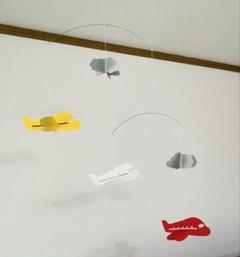 空のモビール ❤︎雲と飛行機 ❤︎ ハンドメイド インテリア メリーのサムネイル
